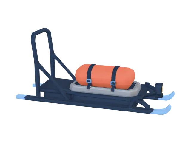 Arctic Rescue Sled - Utilitarian 3D model, vytvořený pomocí AI