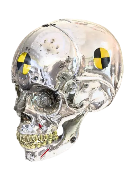 Crash Test Skull 3D model, vytvořený pomocí AI