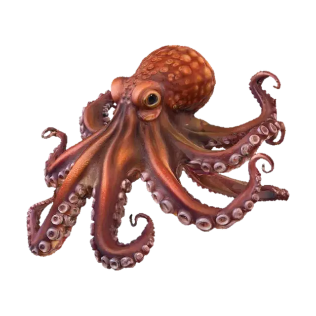 Octopus Elegance 3D model, vytvořený pomocí AI