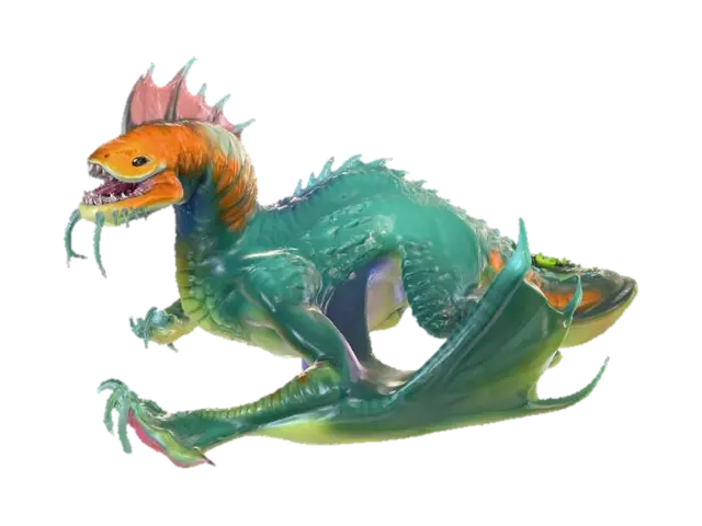 Swamp Lurker 3D model, vytvořený pomocí AI