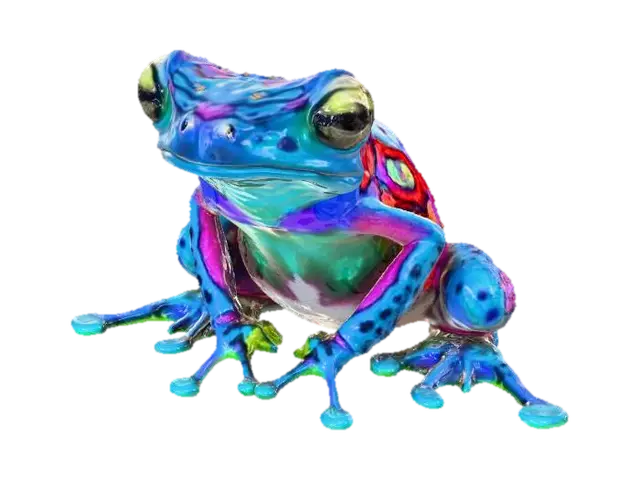 Vibrant Frog Fantasy - Amphibian 3D model, vytvořený pomocí AI