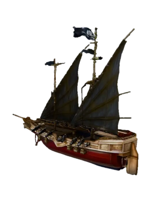 Pirate Galleon - Sailing 3D model, vytvořený pomocí AI