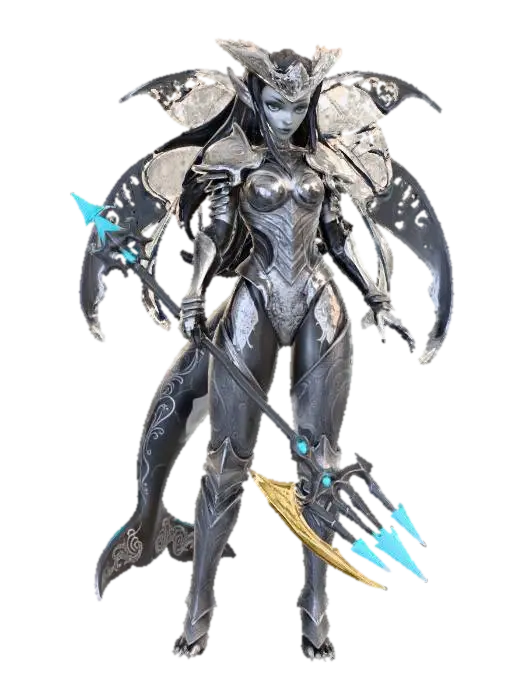 Armored Orcana 3D model, vytvořený pomocí AI