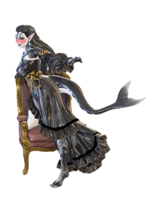 Orcana, The Abyssal Rose Courtesan 3D model, vytvořený pomocí AI