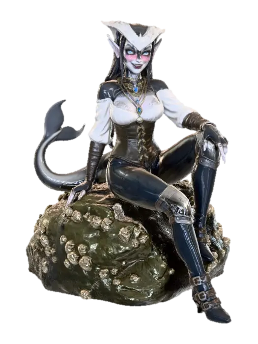 Orcana, shoretime attire 3D model, vytvořený pomocí AI