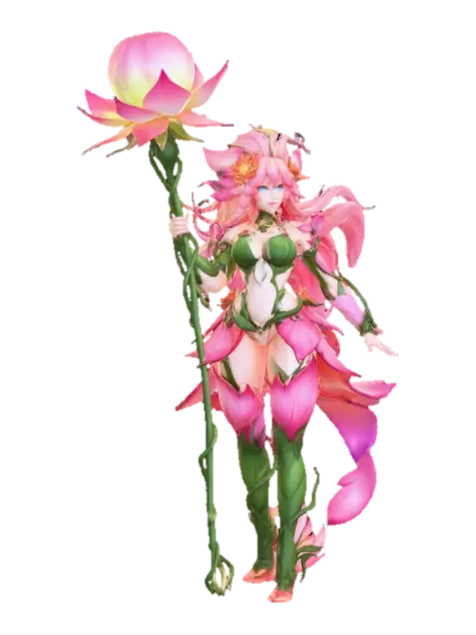 Floral Enchantress - Drama 3D model, vytvořený pomocí AI