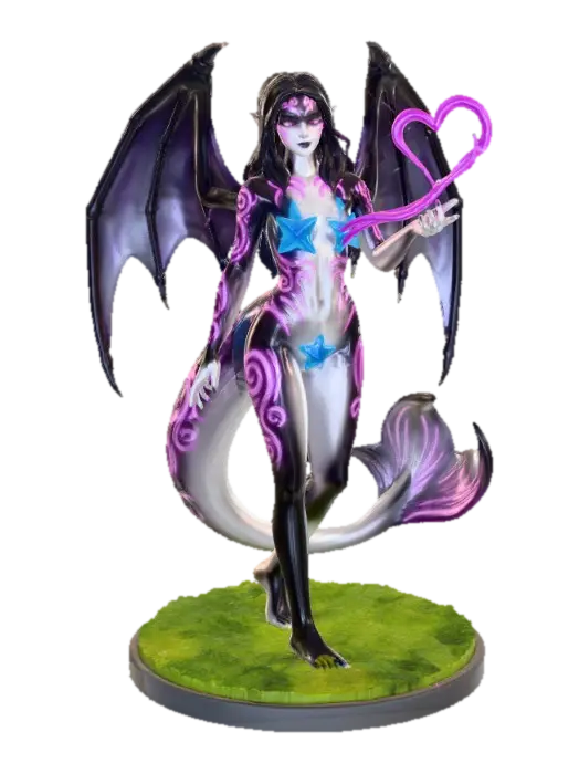 Neon Enchantress - Orcana 3D model, vytvořený pomocí AI