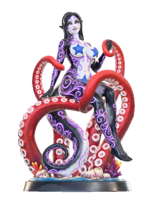 Orcana Enchantress of the Deep - Kraken 3D model, vytvořený pomocí AI