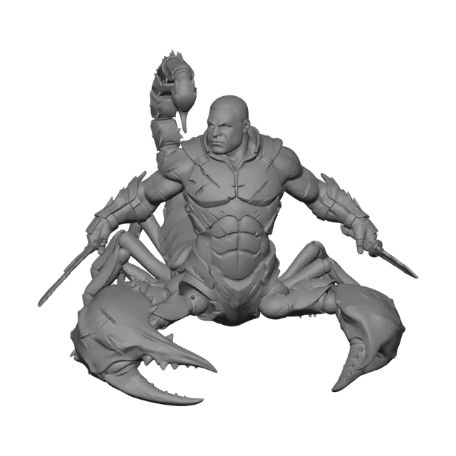 3D model for make a battle ready scorpion with a human torso and head