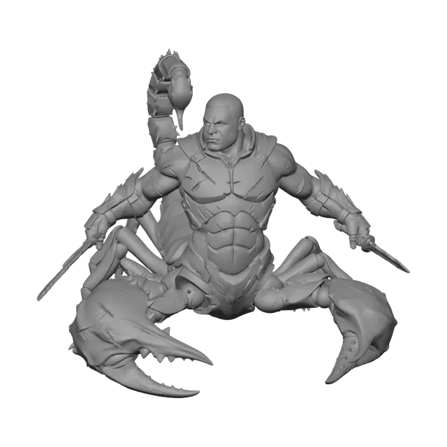 3D model for make a battle ready scorpion with a human torso and head