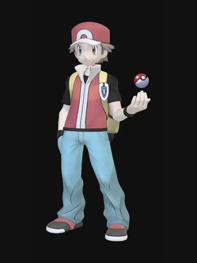3D model for Ash Ketchum with Pokeball