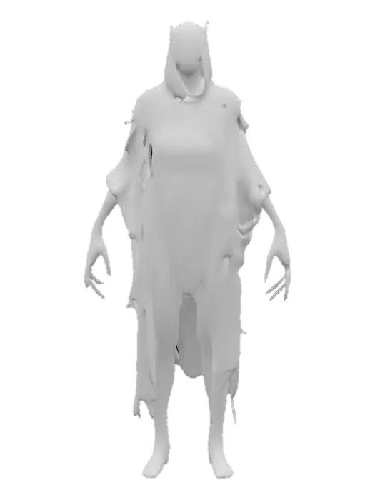 3D model for A mystical humanoid creature his legs are blades, mythical, dark eerie style