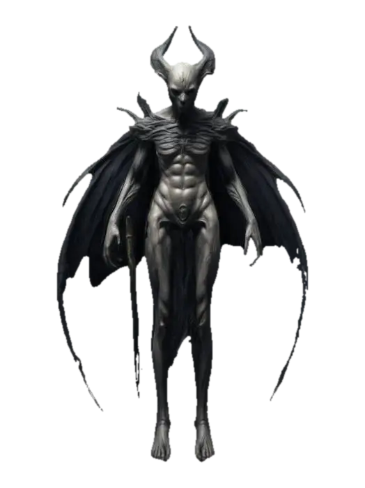 3D model for A mystical humanoid creature his legs are blades, mythical, dark eerie style