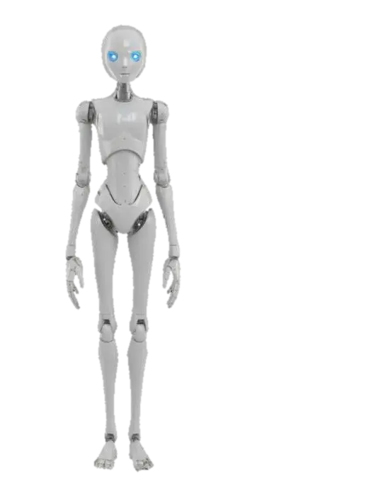 Character in T-pose, body tall and thin with smooth ceramic-like skin in pale gray.… 3D model, vytvořený pomocí AI
