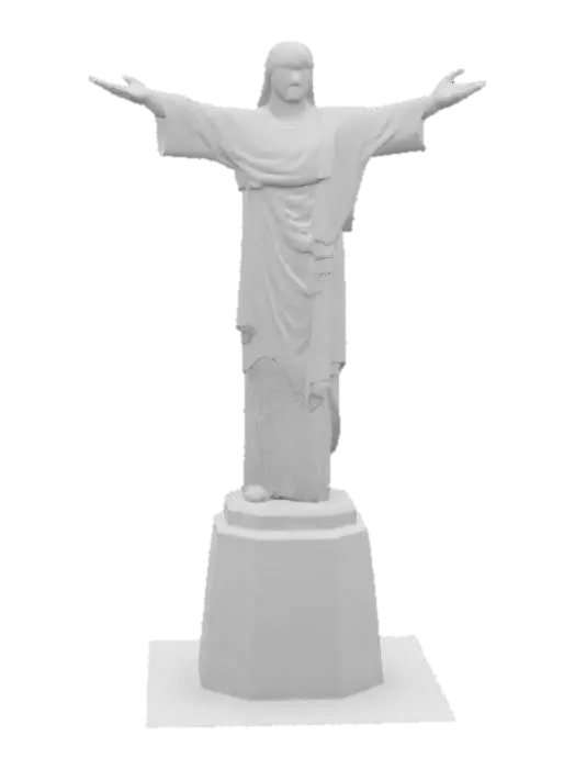 3D model for #AroundTheWorld#, Brazil Rio de Janeiro statue of Christ the Redeemer , fully covered in gold 