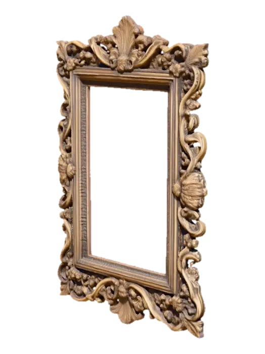 ornate old English dimensional picture frame 3D model, vytvořený pomocí AI