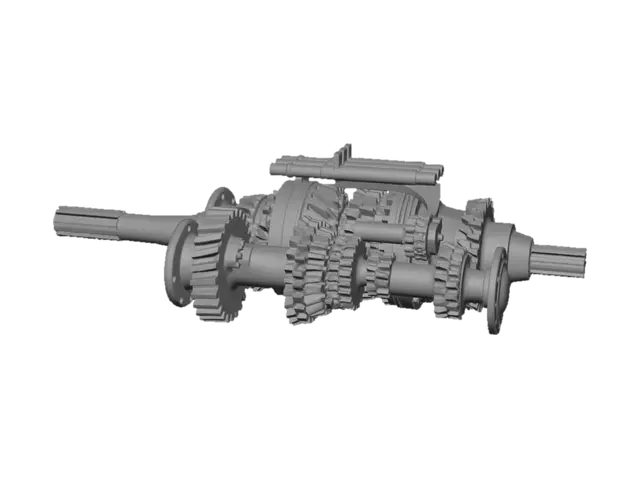 3D model for Complex Gearbox Assembly