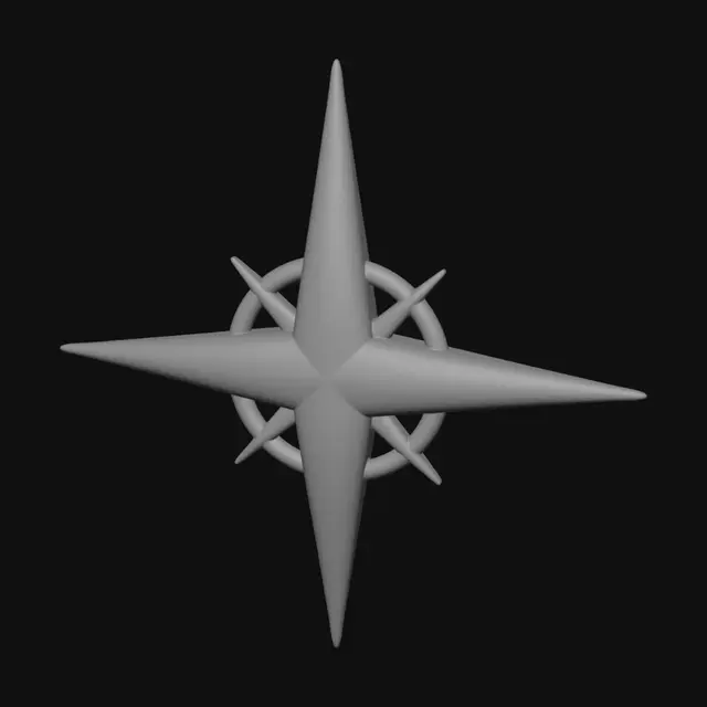 3D model for South Up Compass Rose