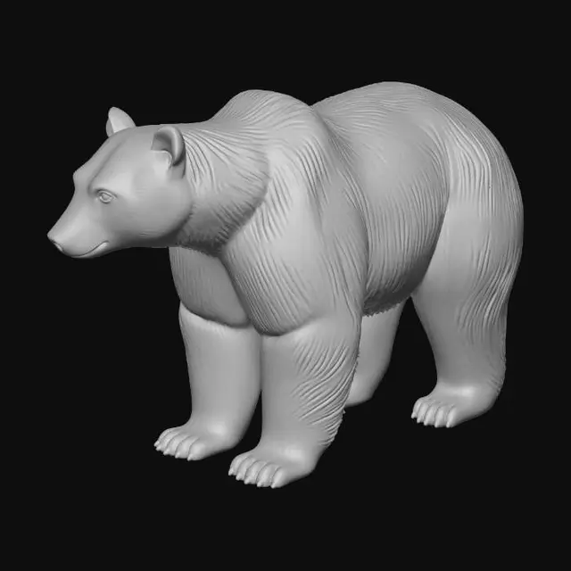 3D model for A handcrafted wooden table in the shape of a huge black bear.