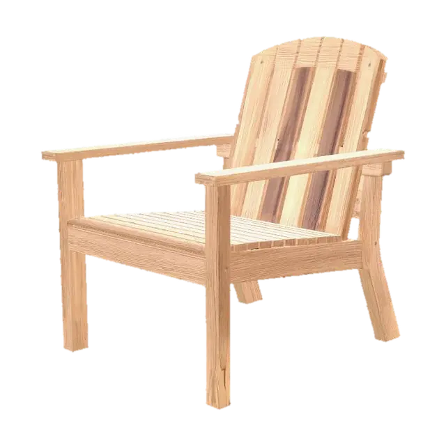 A wooden outdoor chair - Benches 3D model, vytvořený pomocí AI