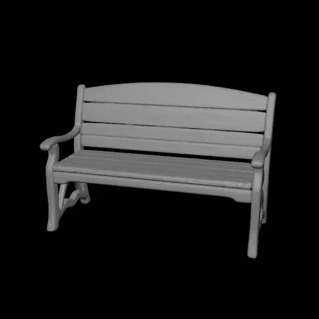 3D model for A comfortable looking park bench