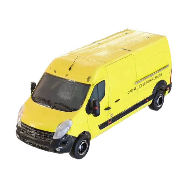 Yellow Delivery Van - Libre 3D model, vytvořený pomocí AI