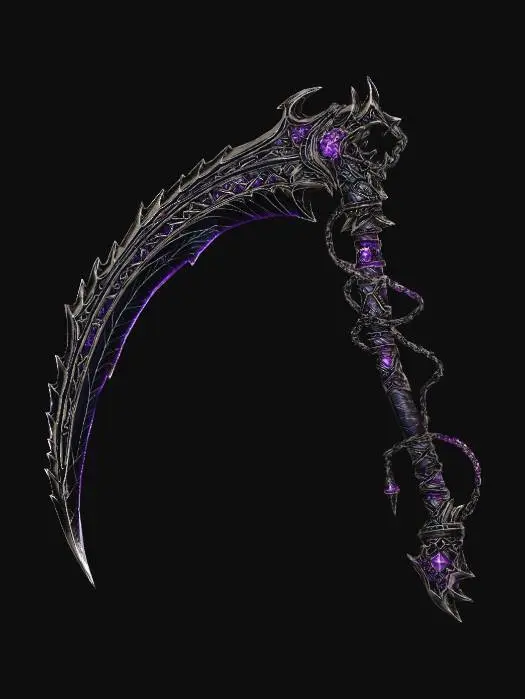 3D model for incredibaly detailed shadow scythe with cool vfx. the handle part should be very col too