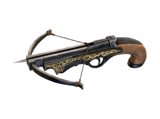 Ornate 1 hand crossbow - Handheld 3D model, vytvořený pomocí AI