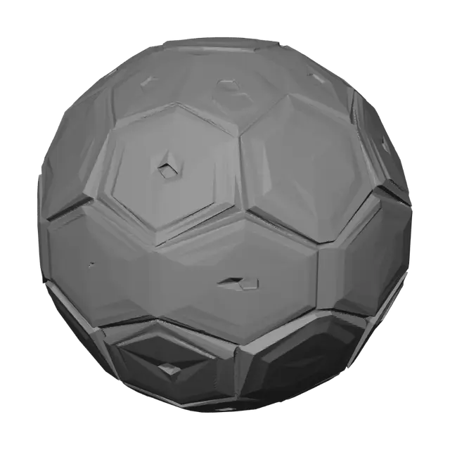 3D model for Take the exact hex panel structure and geodesic sphere layout from the first image — same panel sizing, same gaps, same circuit board etching detail on every hexagon face. Apply the neon orange glowing chassis from the second image — blazing neon orange light emanating from the gaps between every panel, structured glowing lattice visible underneath. Panels are ultra-premium dark anodized gunmetal with intricate circuit trace engravings, raised bevel edges with mirror specular highlights. Neon glow bounces off panels. Dark dramatic background, reflective floor, photorealistic 8K cinematic render.