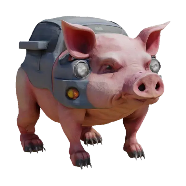 3D model for car pig hybrid monster,realistic,, #game figure#