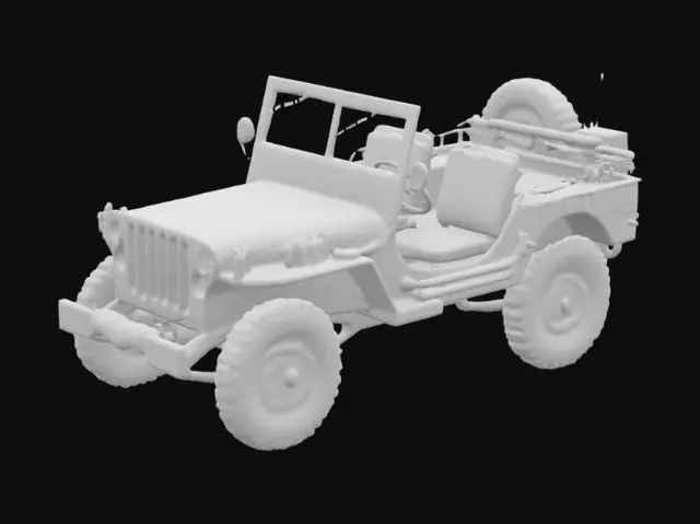 3D model for Vintage Military Jeep Model