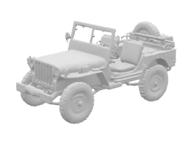 3D model for Vintage Military Jeep Model