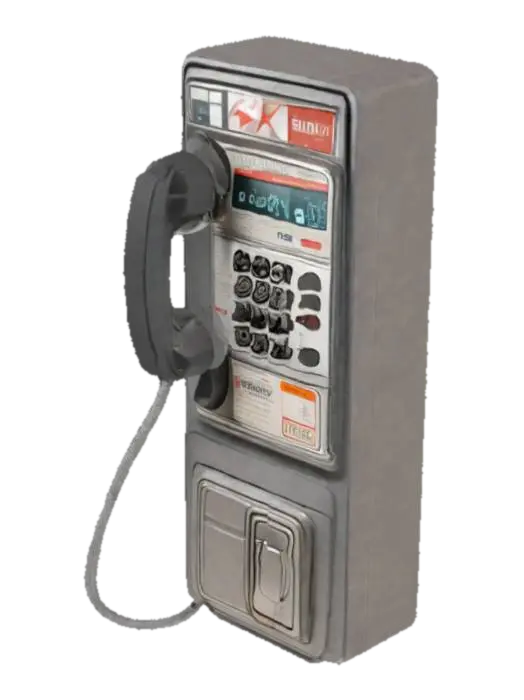 Retro Payphone - Nostalgia 3D model, vytvořený pomocí AI