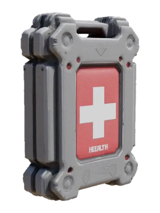 Health Pack 3D model, vytvořený pomocí AI