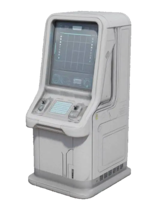 Modelong 3D ng Retro Futuristic Terminal, ginawa ng AI