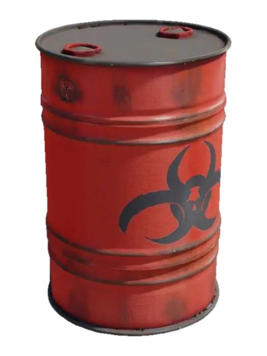 Biohazard Barrel - Hazard 3D model, vytvořený pomocí AI
