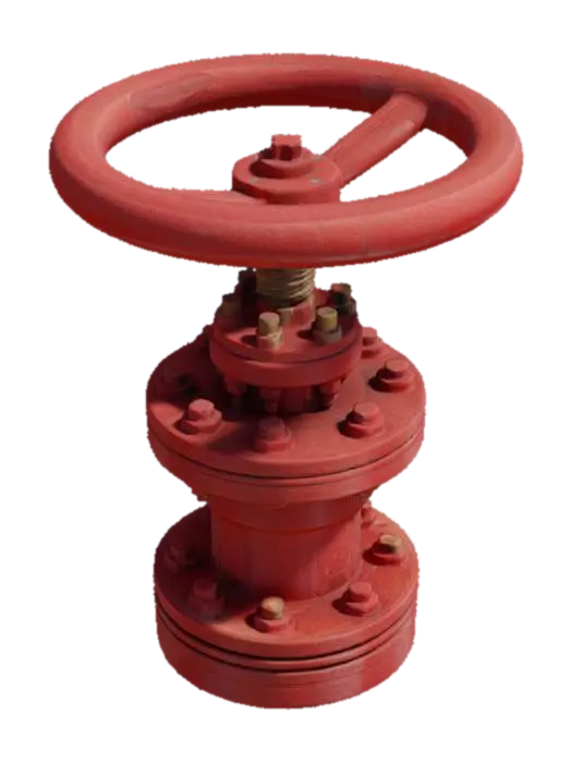 Red Valve Structure - Pipe 3D model, vytvořený pomocí AI