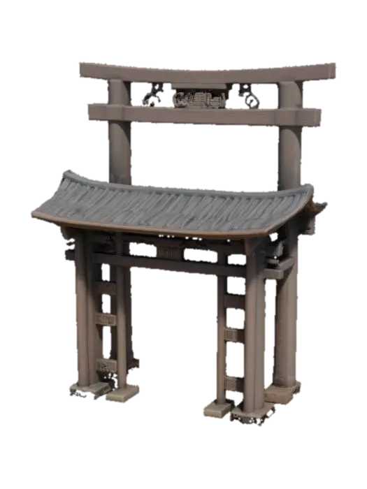 #arch#, japanese arch - Asia 3D model, vytvořený pomocí AI