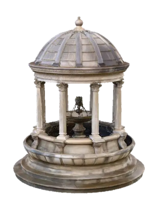 Temple Fountain 3D model, vytvořený pomocí AI