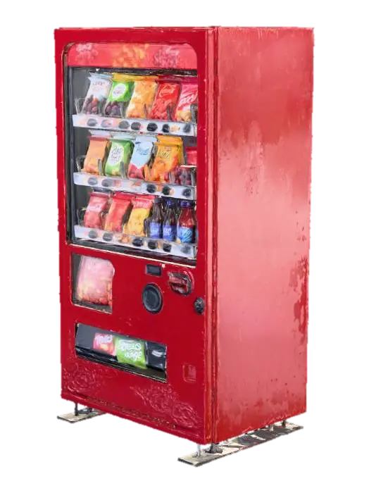Red Snack Vending Machine - Soda 3D model, vytvořený pomocí AI