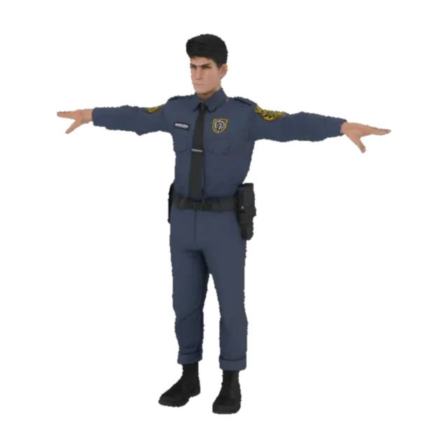 Modello 3D Officer Vigilant - Cop, generato dall’IA