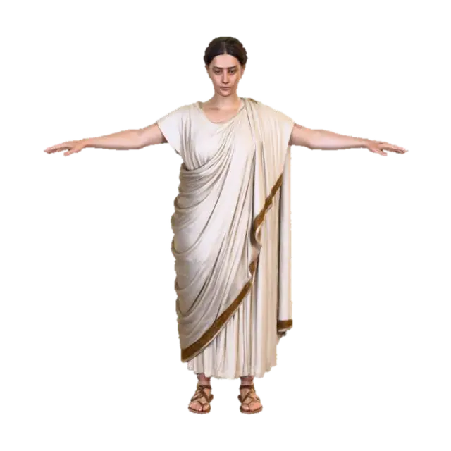 Greek Goddess Attire 3D model, vytvořený pomocí AI