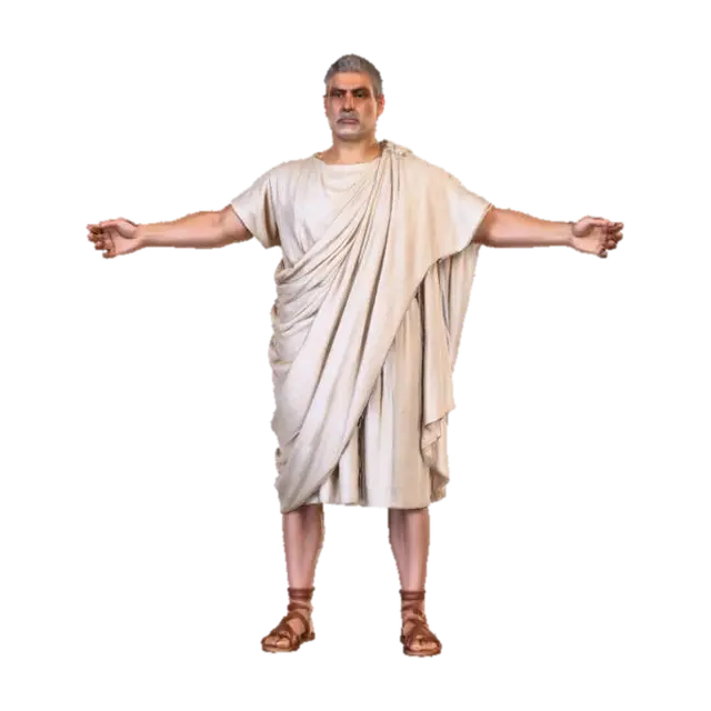 Roman Attire Model - Theater 3D model, vytvořený pomocí AI