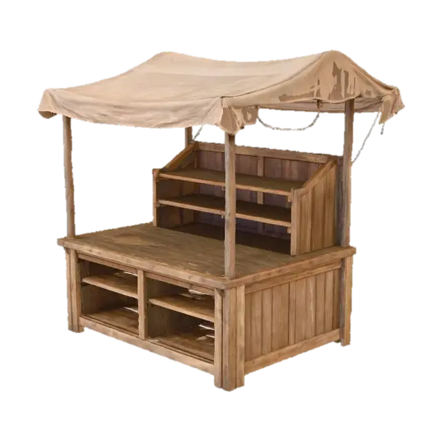 Market Stall Display - Shop 3D model, vytvořený pomocí AI