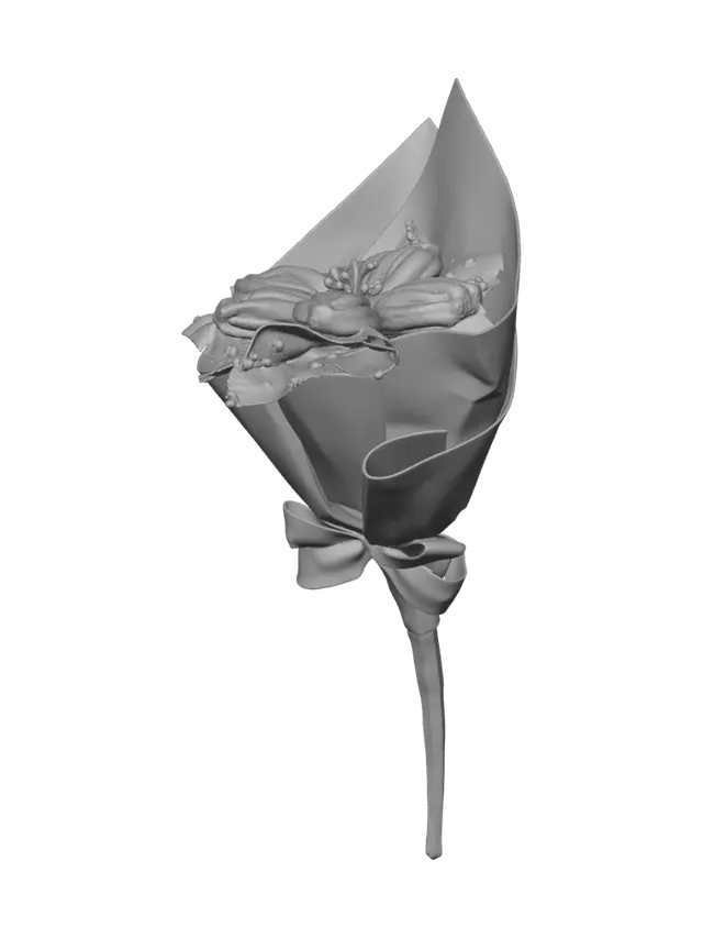 3D model for Crimson Blossom Bouquet