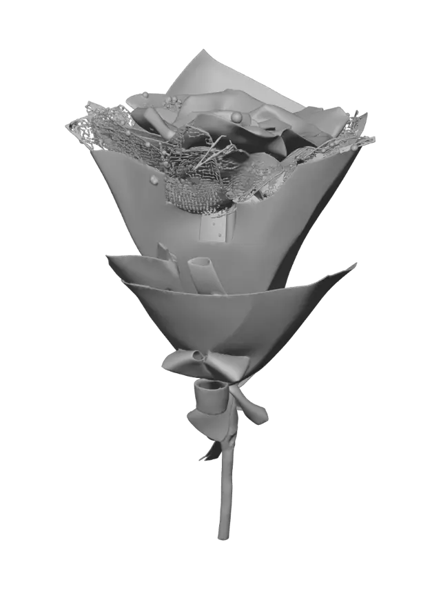 3D model for Blue Rose Bouquet