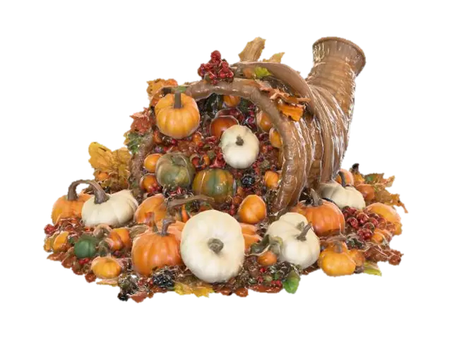 #Thanksgiving#, An abundant cornucopia. Ultra realistic. High quality natural… 3D model, vytvořený pomocí AI