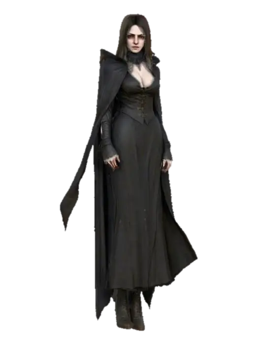 Create a hyper realistic human female character inspired by the Bloodborne game.… 3D model, vytvořený pomocí AI
