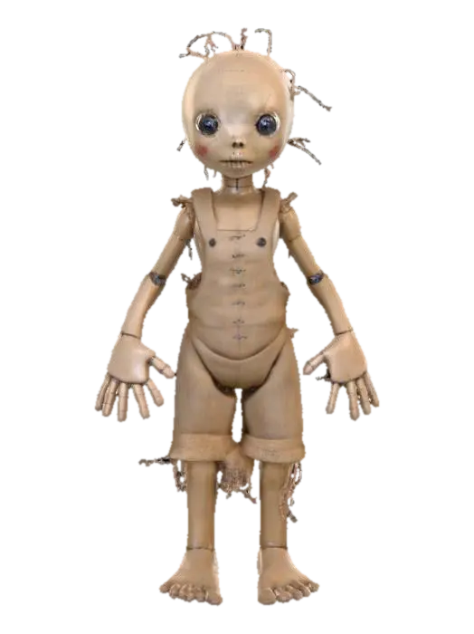 A highly realistic humanoid voodoo doll. Highly detailed face, hands, feet. Should… - Burlap 3D model, vytvořený pomocí AI