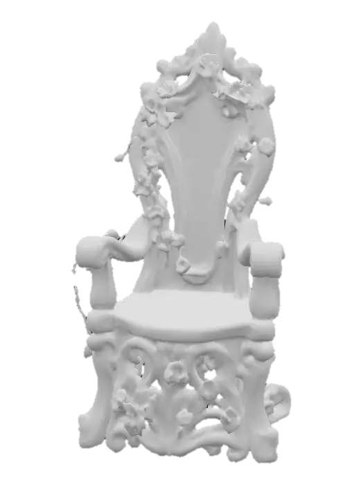 3D model for #PBR#, High quality realistic elf fantasy furniture made of wood. Should have flowers entwined. High detail. Solid infill. High quality realistic textures. 